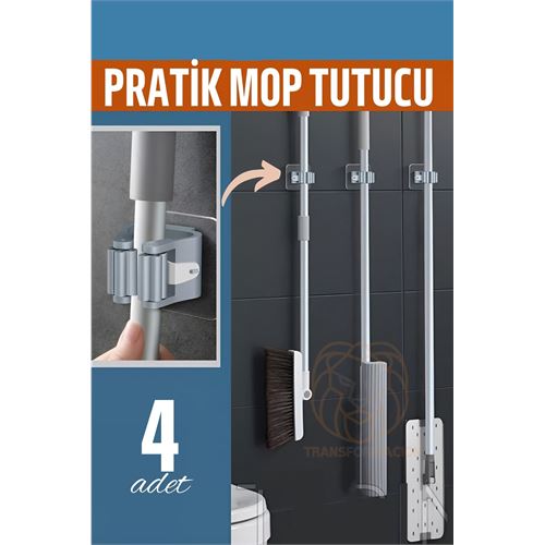 Yapışkanlı Pratik Mop Tutucu 4 ADET