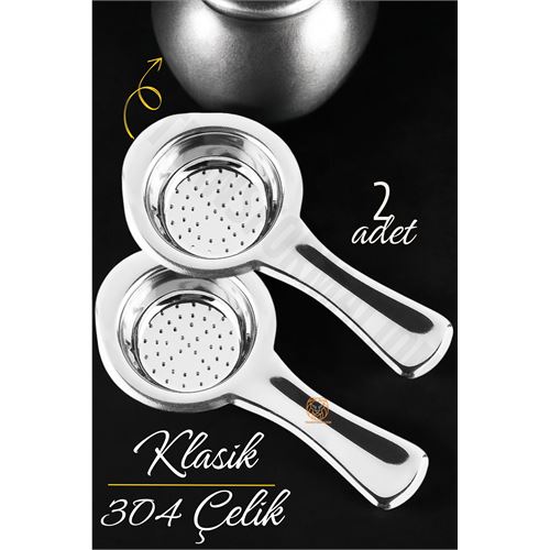 Klasik Çay Süzgeci 304 Paslanmaz Çelik 2 ADET