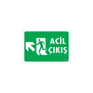 Acil Çıkış Uyarı Levhasi 25x35 KOD: 947