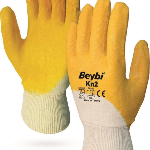 Beybi KN2 No:9 Sarı Nitril Pamuk Eldiven