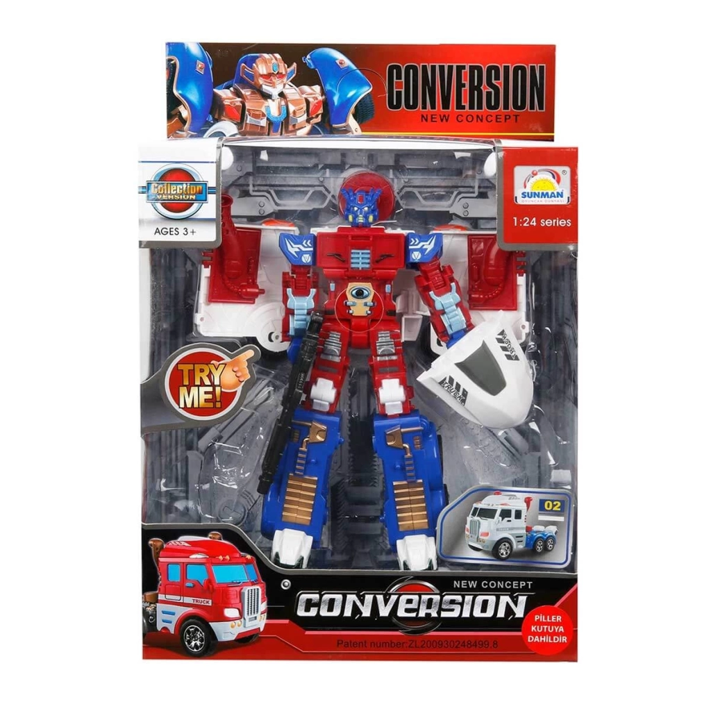 1:24 Sesli ve Işıklı Dönüşebilen Robot 22 cm