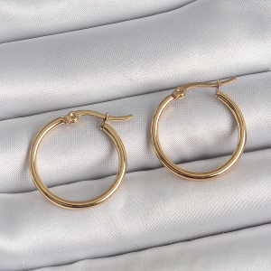 316 Çelik Gold Renk 22mm Kadın Halka Model Kadın Küpe
