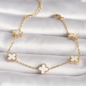 316L Çelik Gold Renk Baby Boy Yonca Model Kadın Bileklik
