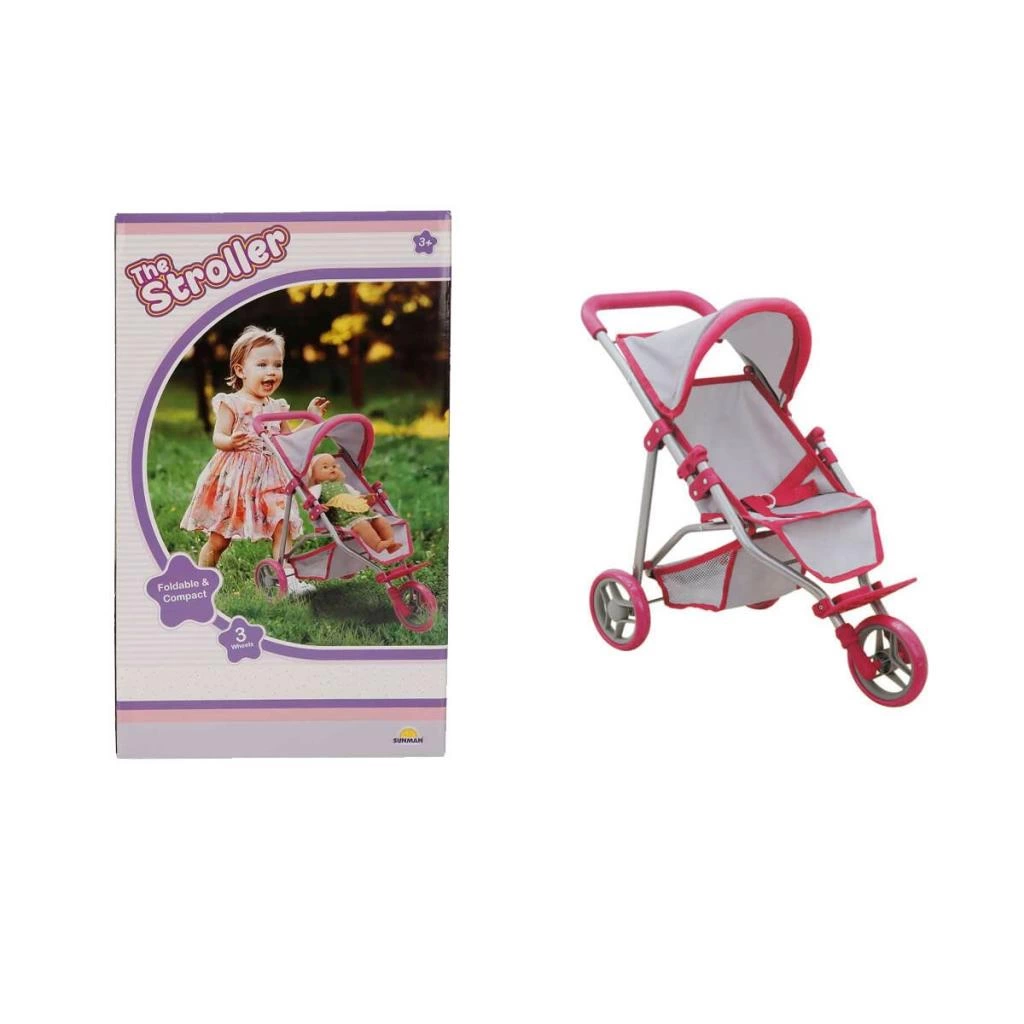 9614  3 Tekerlekli Pembe Gri Puset -