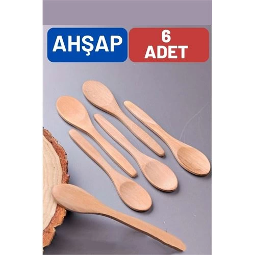 Doğal Gürgen 6'lı Ahşap Servis Kaşığı – 13 cm, Mini Boy, Şık ve Pratik Mutfak Yardımcısı 713748