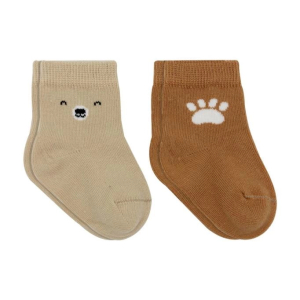 Bear Penye Soket Çorap 2'Li BS10116 Bej