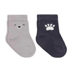 Bear Penye Soket Çorap 2'Li BS10116 Gri