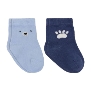 2'Li Bear Penye Soket Çorap 10116 Mavi