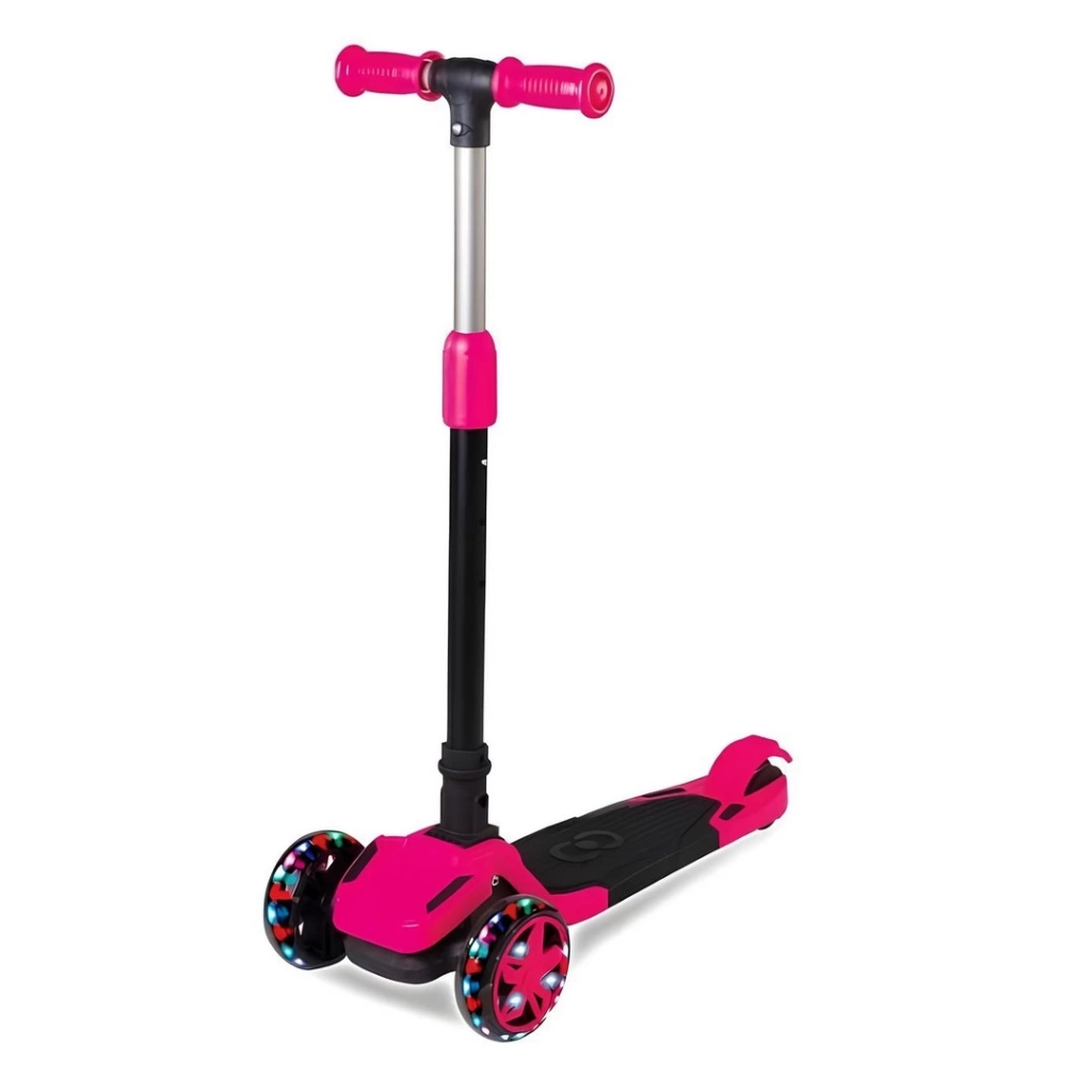 Işıklı Katlanabilir Scooter Pembe