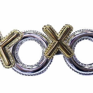 Gümüş Renk Xoxo Yazılı Parti Gözlüğü 17x7 cm