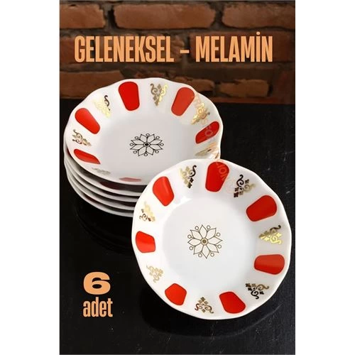Melamin Çay Tabağı 6 Adet Geleneksel Türk Çay Bardağı Altlığı 721658