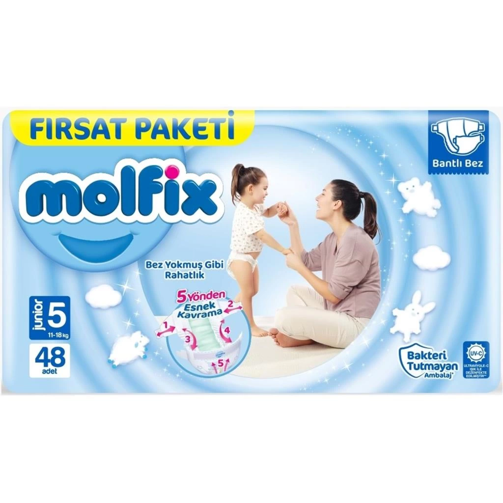 Bebek Bezi Fırsat Paketi 5 Beden 11-18 Kg 48 Adet