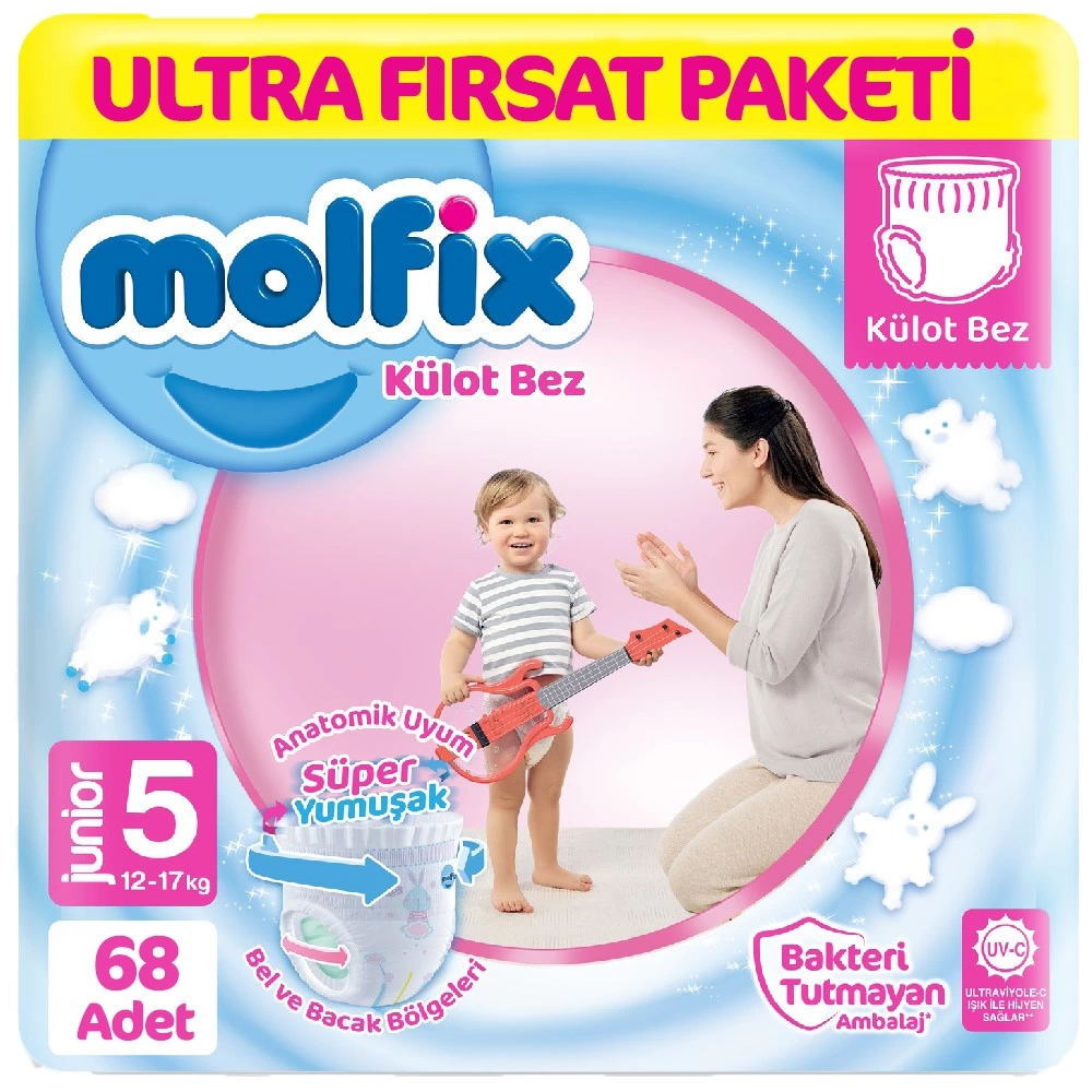 Külot Bez Ultra Fırsat Paketi 5 Beden 12-17 Kg 68 Adet