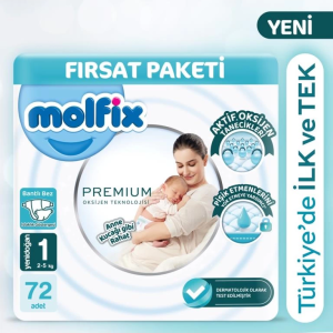 Premium Bebek Bezi Fırsat Paketi 1 Beden 2-5 Kg 72 Adet