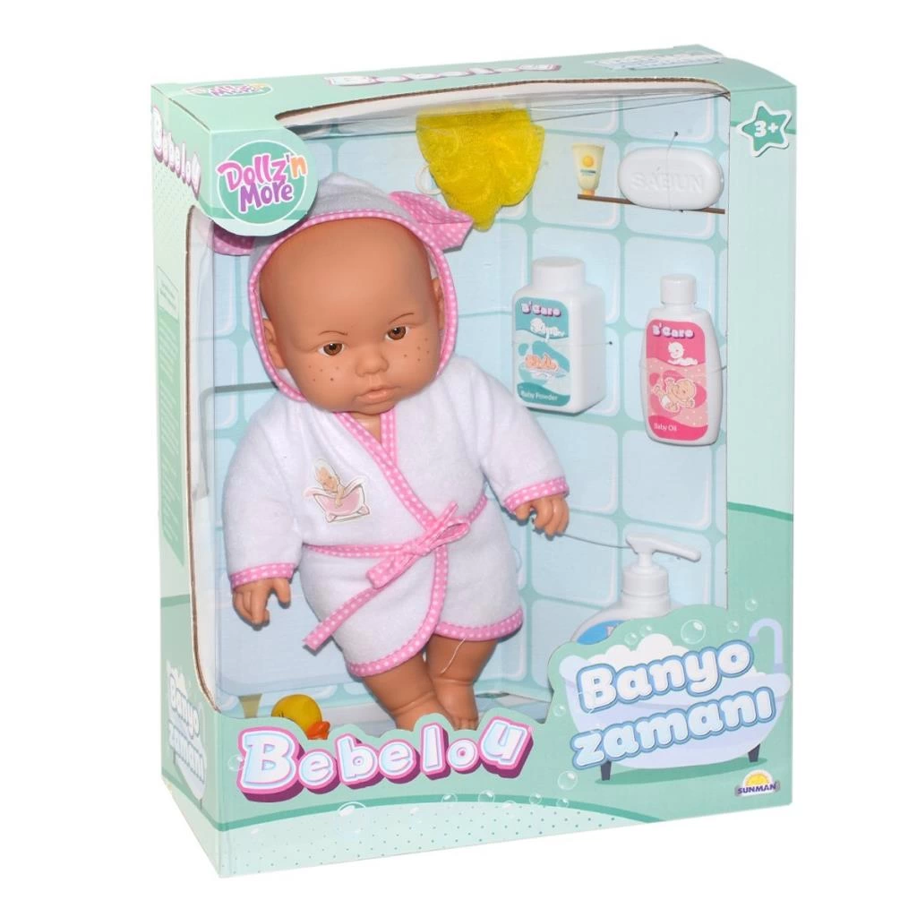 030031 , Bebelou Banyo Zamanı Bebek Seti, 35 cm / +3 yaş