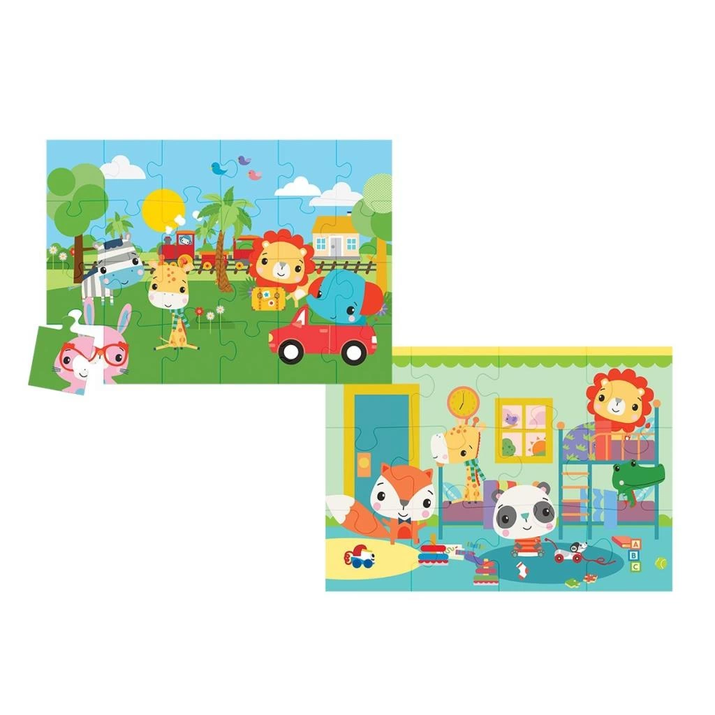 13406 Baby Puzzle - Railway & Bedtime / 12+24 Parça Puzzle / +4 yaş