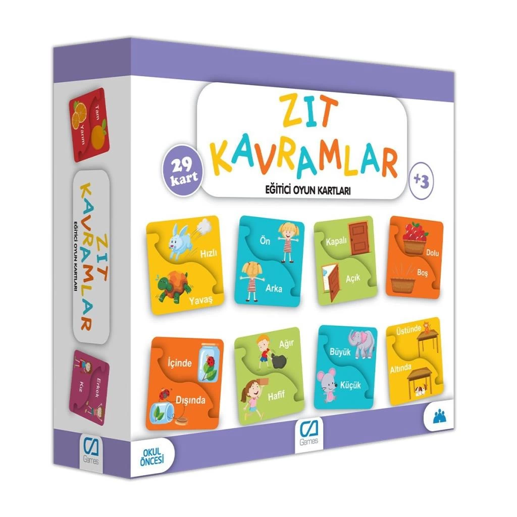 Zıt Kavramlar Eğitici Oyun Kartları