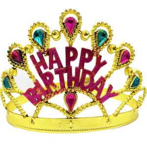 Altın Renk Happy Birthday Yazılı Doğum Günü Tacı 60 cm