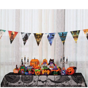 Cadılar Bayramı Halloween Flama Bayrak Banner Süs 8 li 3 Metre