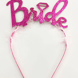 Gümüş Renk Bekarlığa Veda İtalik Yazı Alyanslı Bride Taç
