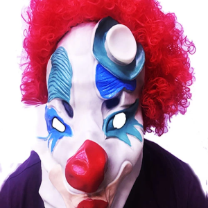 Kırmızı Renk Afro Bonus Peruklu Palyaço Maske