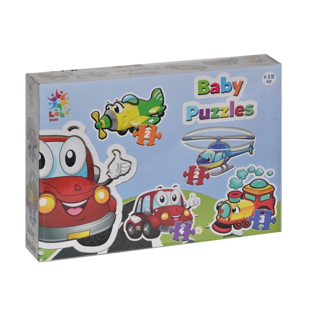LCBYB00 Kids Baby Puzzles - Taşıtlar / 2+2+3+4 Parça Puzzle / +1 yaş
