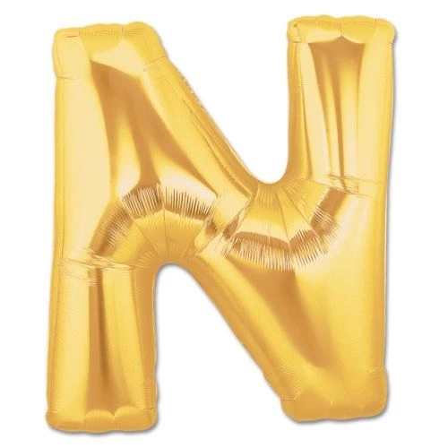 N Harf Folyo Balon Altın Renk  40 inç