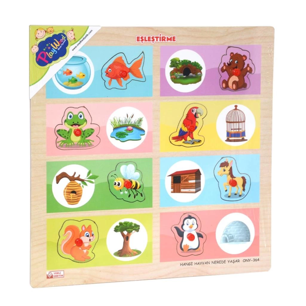 ONY-363-364 Ahşap Tutmalı Eşleştirme Hangi Hayvan Nerede Yaşar