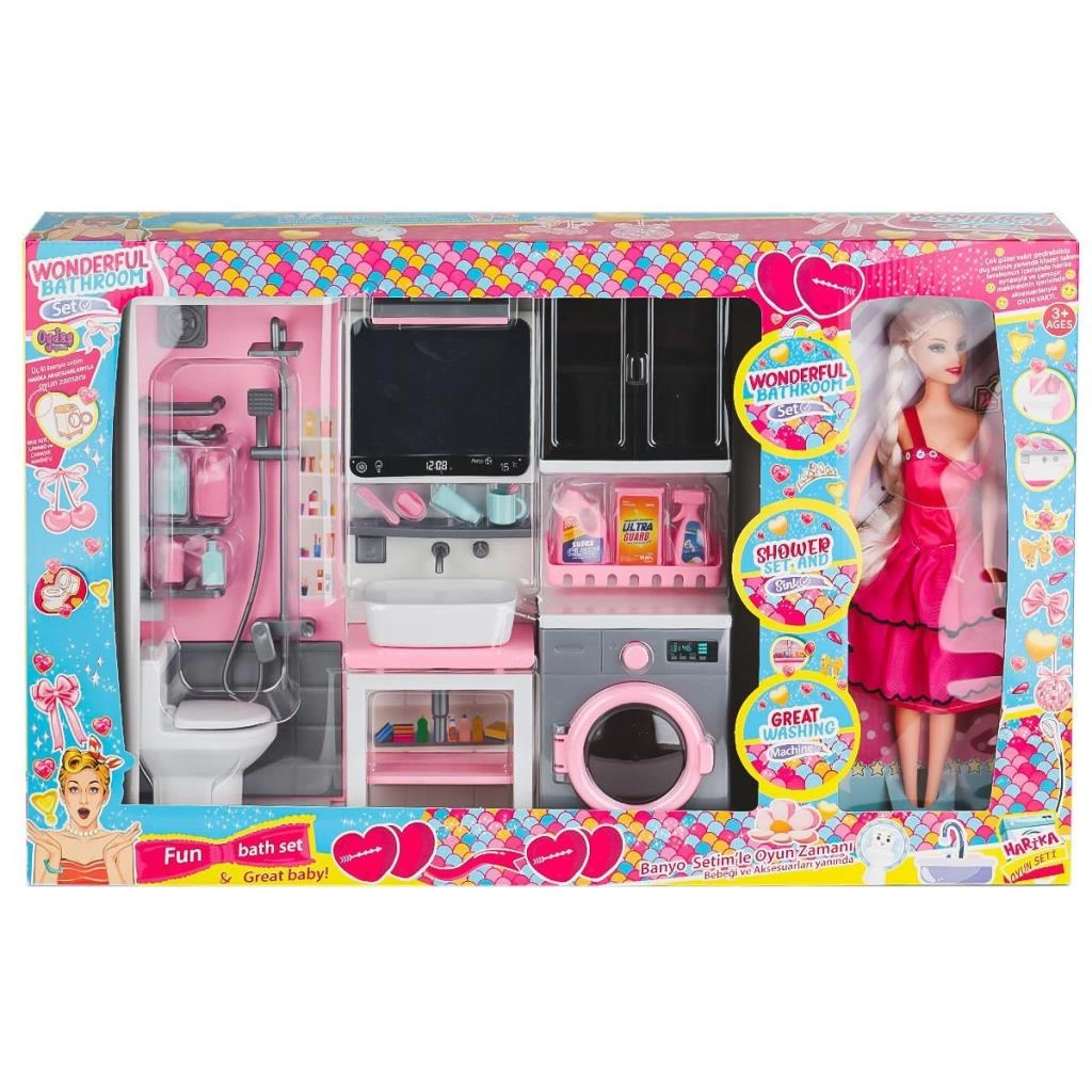 OYD-02393 Bebek ile Banyo Seti Oyun Zamanı -Oydaş Oyuncak