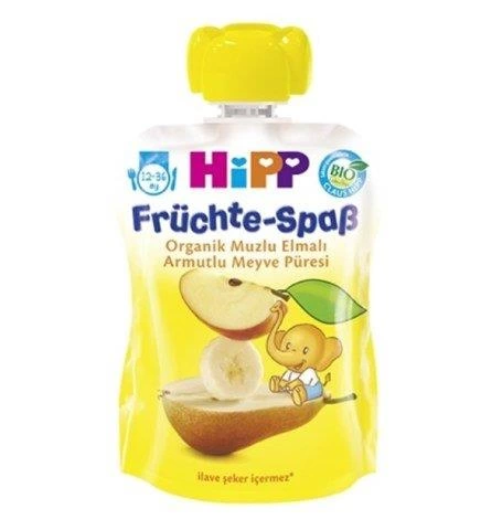 Organik Muzlu Elmalı Armutlu Meyve Püresi 100 Gr