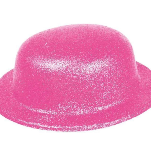 Pembe Renk Simli Melon Yuvarlak Parti Şapkası 24x26 cm