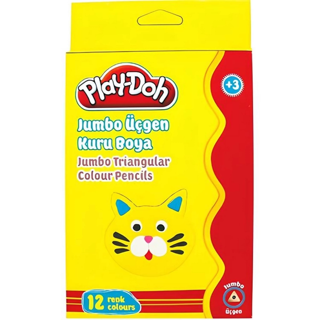 12 Renk Üçgen Kuru Boya