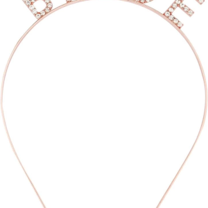 Rose Gold Renk Bekarlığa Veda Kristal Taş Bride Tacı İthal 16x10 cm