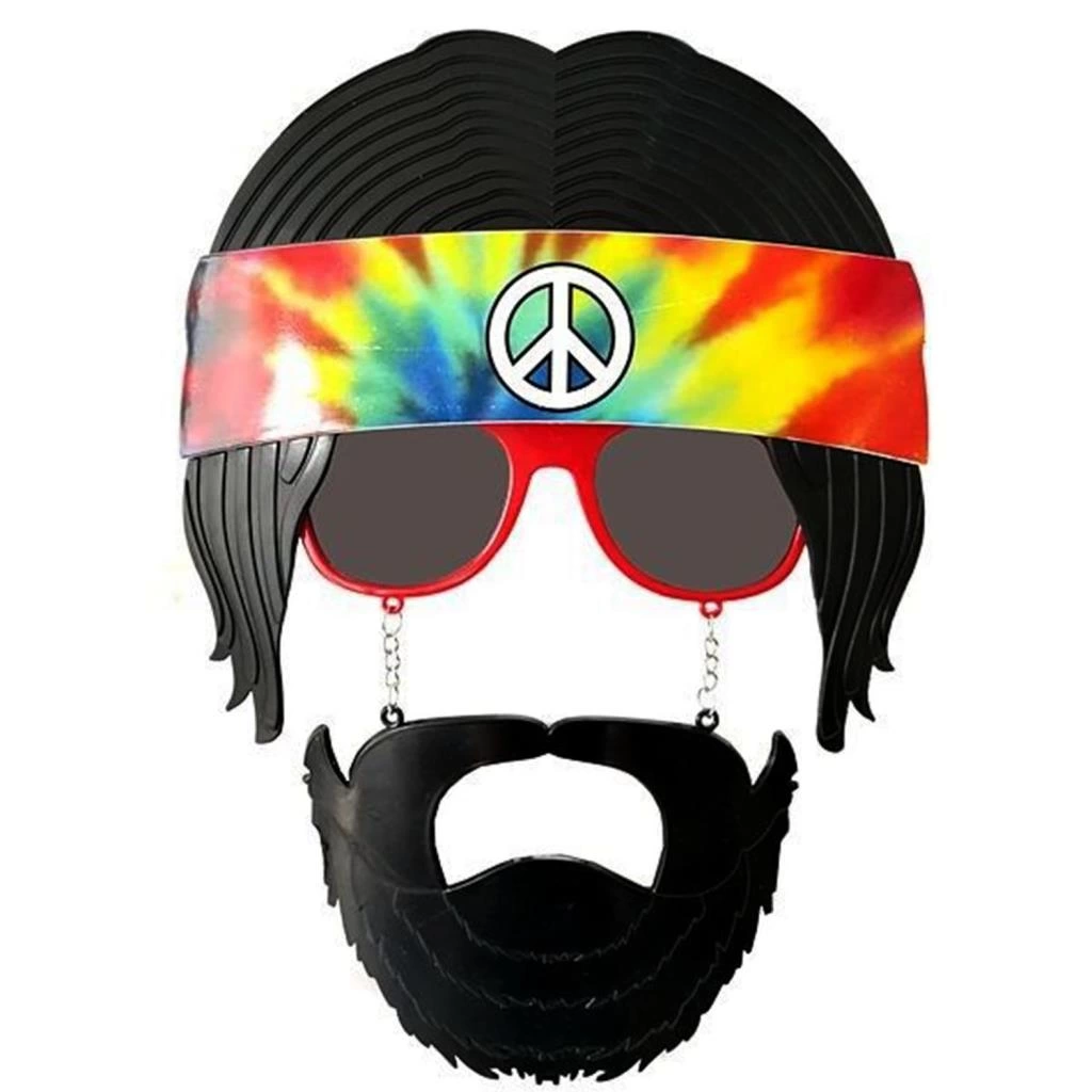 Siyah Saçlı Bandana Tasarımlı Parti Gözlüğü 26x18 cm