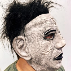 Siyah Saçlı Michael Myers Lateks Yüze Tam Yapışan Et Maske Korku Maskesi