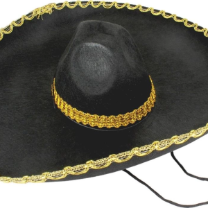 Sombrero Meksika Şapkası Mariachi Altın Şeritli Yetişkin Boy