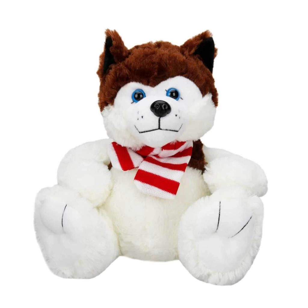 Oturan Husky Atkılı Peluş Köpek 30 cm