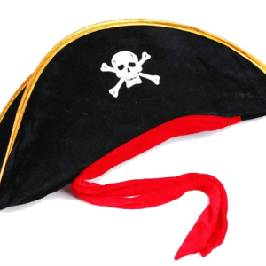 Yetişkin Boy Kadife Jack Sparrow Denizci Kaptan Jack Korsan Şapkası 50X20 CM