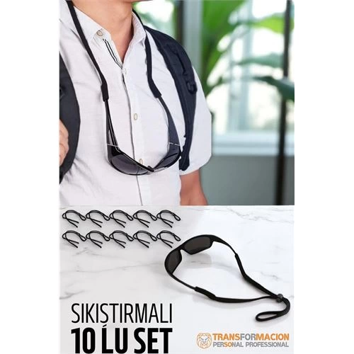 Gözlük İpi Ayarlanabilir Sıkıştırmalı Gözlük İpi 10 lu SET 721797
