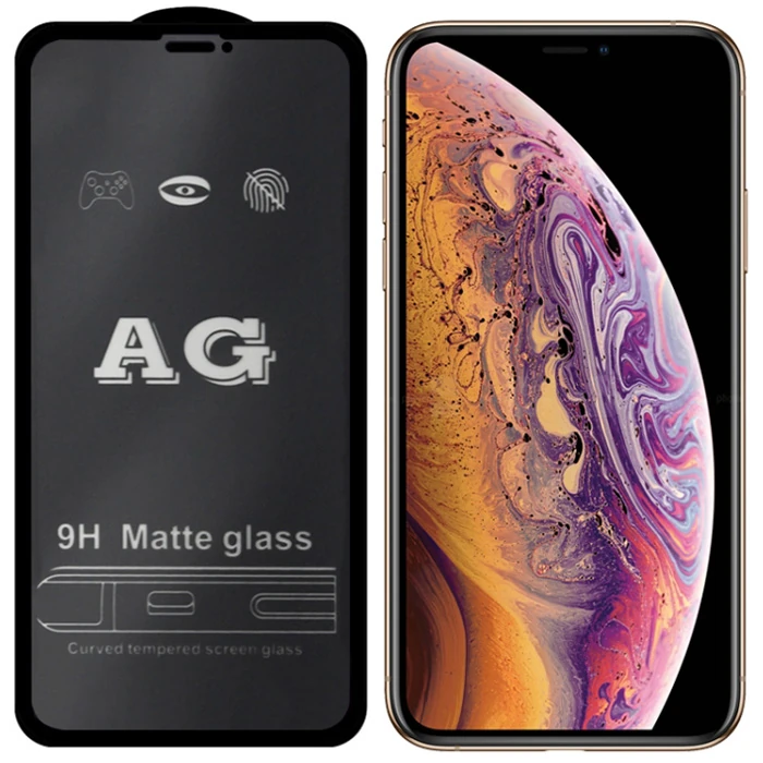 ALLY iPhone 11 Pro 5.8inç Full Glue Matte Tempered Cam Ekran Koruyucu iPhone XS / X /
