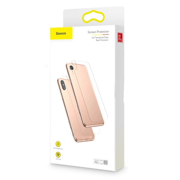 Baseus İphone Xr 6.1 Ön Arka Full Kaplama Şeffaf Kırılmaz Cam Koruyucu 0.3mm