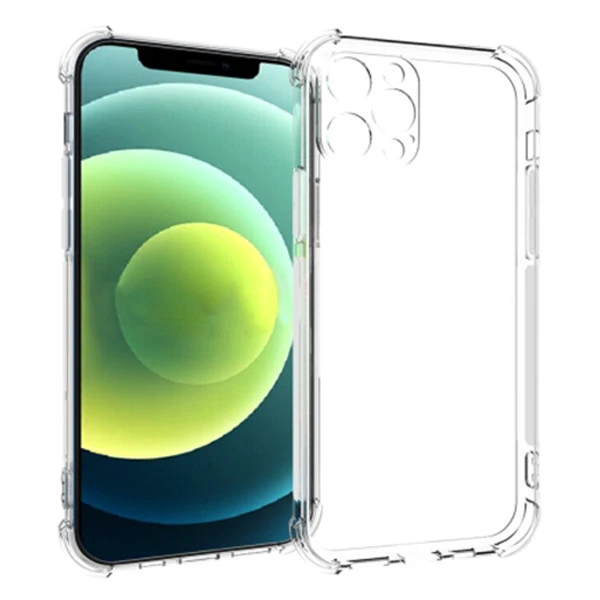 İPhone 12 Pro 6.1 Anti-Drop Silikon Kılıf Kamera Korumalı Şeffaf Silikon Kılıf