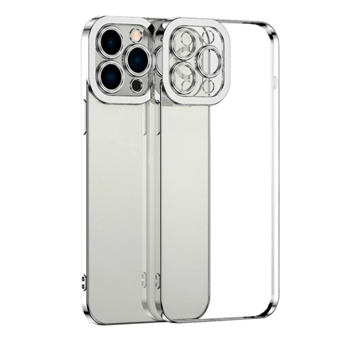 ALLY Fashion Series iPhone 11 Pro Kılıf Renkli Kenar Lazer Çerçeveli Silikon Kılıf