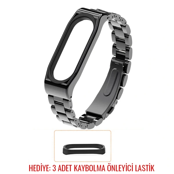 Mijobs Xiaomi Mi Band 4-3 Aklıllı Saat 3 Bakla Çelik Kayış Kordon