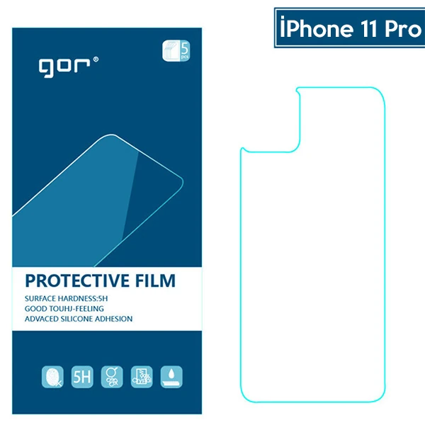 GOR İPhone 11 Pro 5.8 Çizilmez Arka Koruyucu Jelatin 5 Adet Set