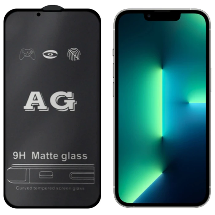 ALLY iPhone 13 -13 Pro 6.1inç Full Glue Matte Tempered Cam Ekran Koruyucu