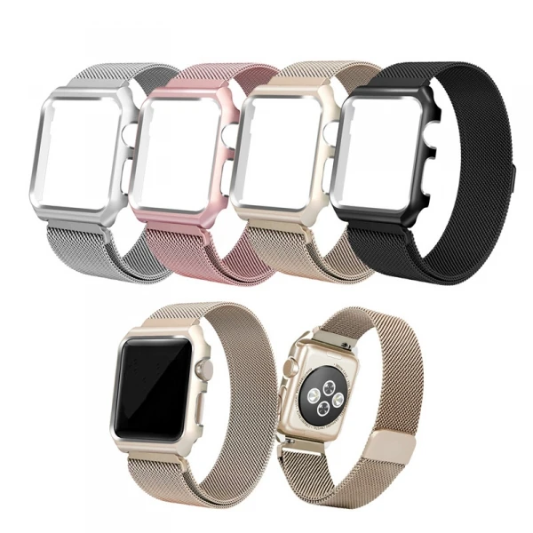 Ally Apple Watch 6-5-4 44mm Watch Ultra 49mm Metal Kayış Milano Loop+metal Kılıf