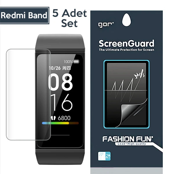 GOR Xiaomi Mi Band 5-4 Akıllı Bileklik Ekran Koruyucu 5 ADET SET