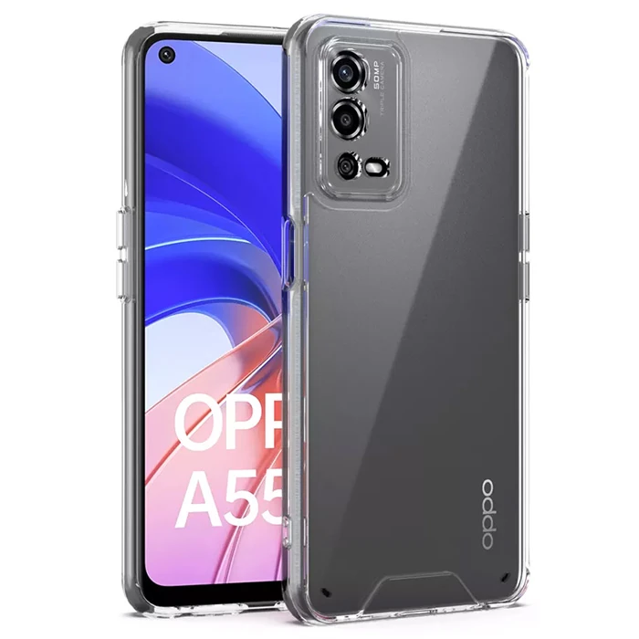 Ally OPPO A55 4G Kılıf Kamera Korumalı Ultra İnce Şeffaf Silikon Kılıf