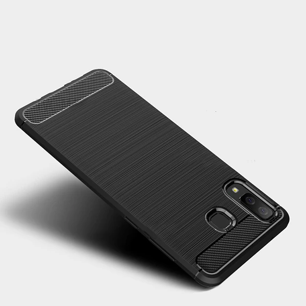 Galaxy A8 Star A9 Star Dark Ultra Koruma Karbon Fiber Doku Silikon Kılıf